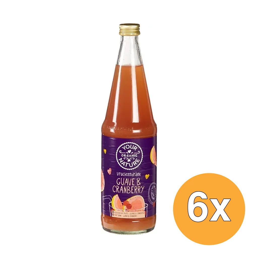 6x Your Organic Nature Vruchtendrank Guave & Cranberry (700 ml)