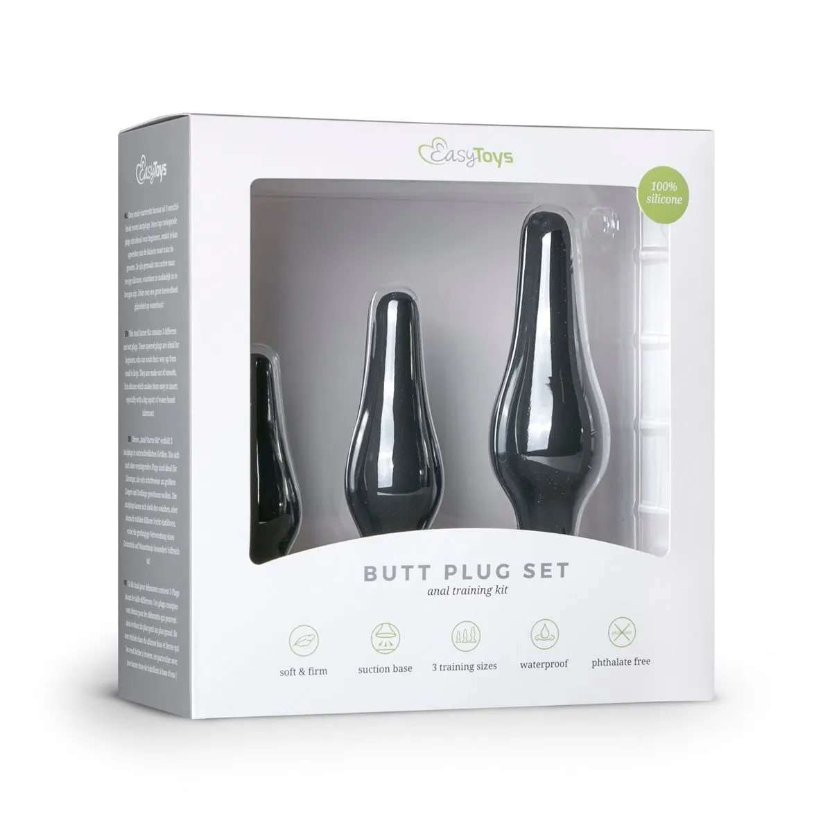 Easytoys Anal Collection - Butt Plug Set Zwart (1 stuk)