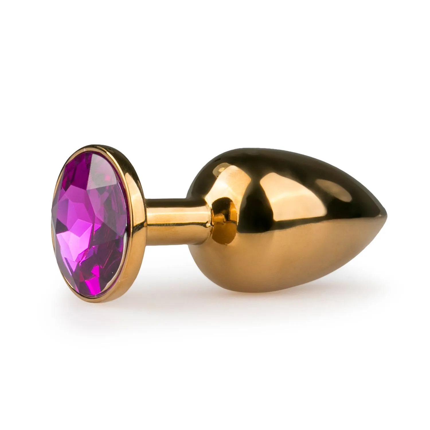 Easytoys Anal Collection - Metal Butt Plug with Purple Stone Goud (1 stuk)