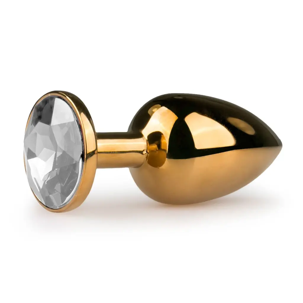 Easytoys Anal Collection - Metal Butt Plug with Clear Stone Goud (1 stuk)