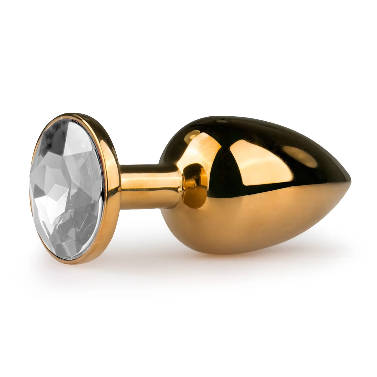 Easytoys Anal Collection - Metal Butt Plug with Clear Stone Goud (1 stuk)