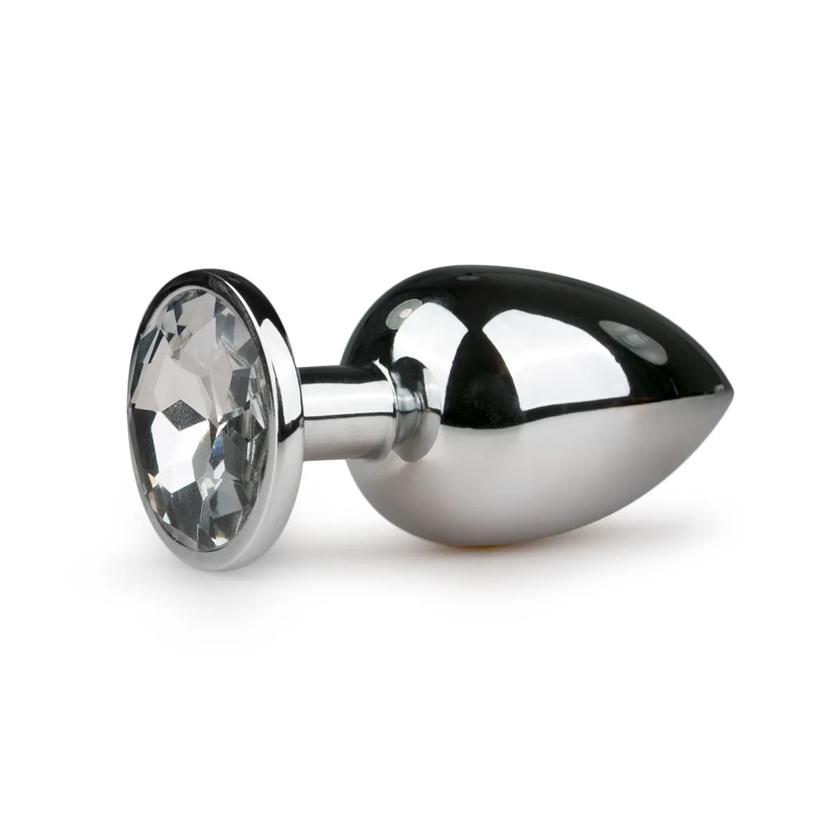 Easytoys Anal Collection - Metal Butt Plug with Pink Stone Large Zilver (1 stuk)