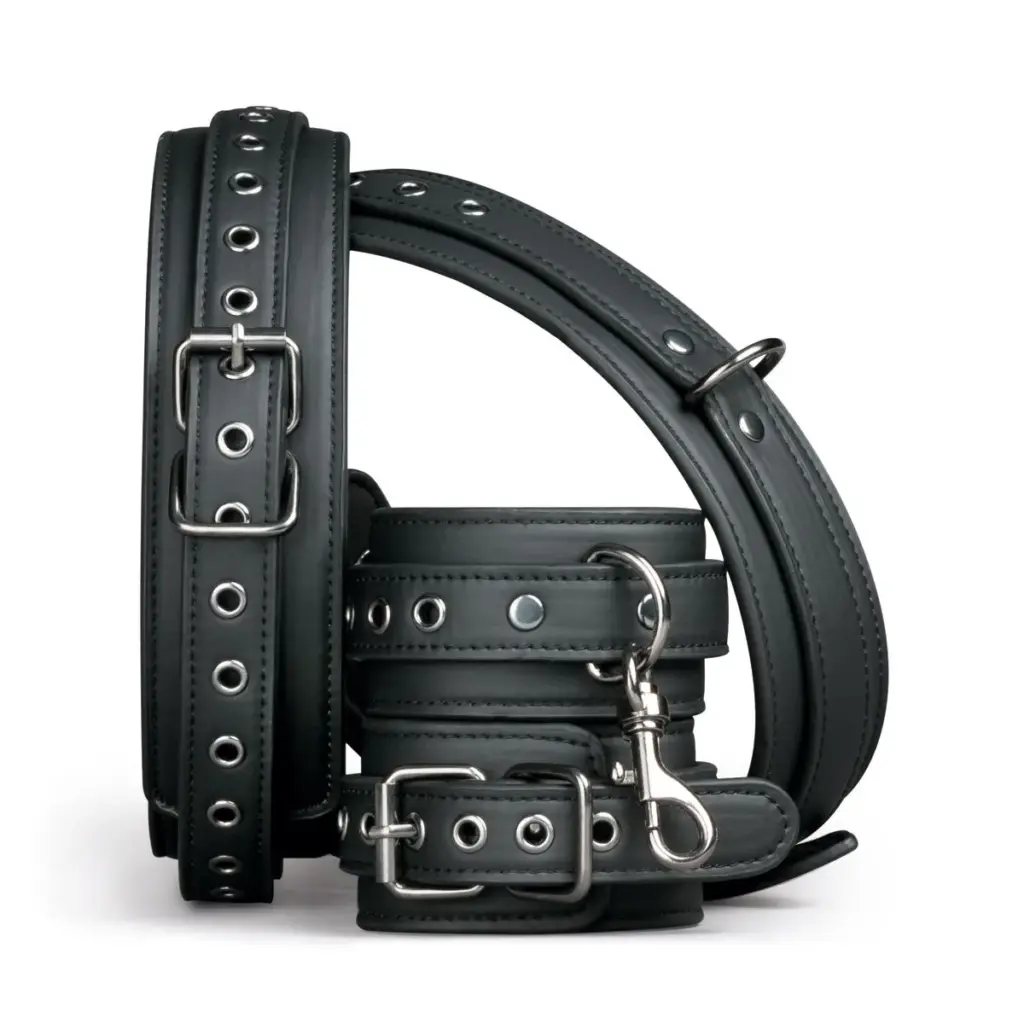 Easytoys Fetish Collection - Thigh and Wrist Cuff Set Zwart (1 stuk)