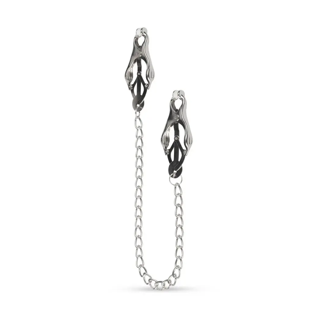 Easytoys Fetish Collection - Japanese Clover Clamps with Chain Zilver (1 stuk)