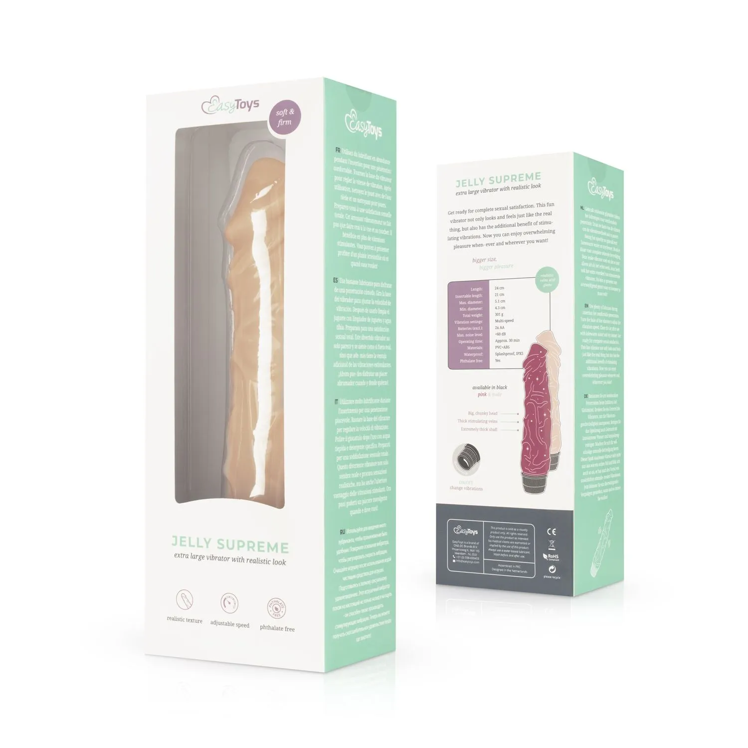 Easytoys Vibe Collection - Jelly Supreme Realistic Vibrator Beige (1 stuk)