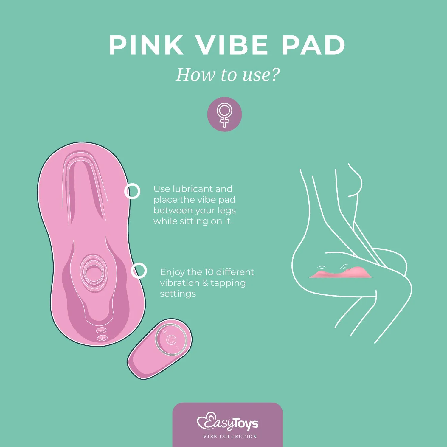 Easytoys Vibe Collection - Vibe Pad Tapping and Vibrating Roze (1 stuk)