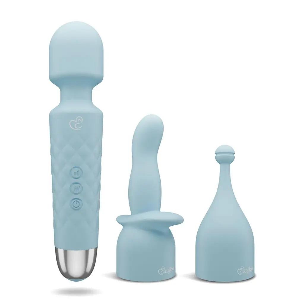 Easytoys Wand Collection - Mini Wand with Attachments Blauw (1 stuk)
