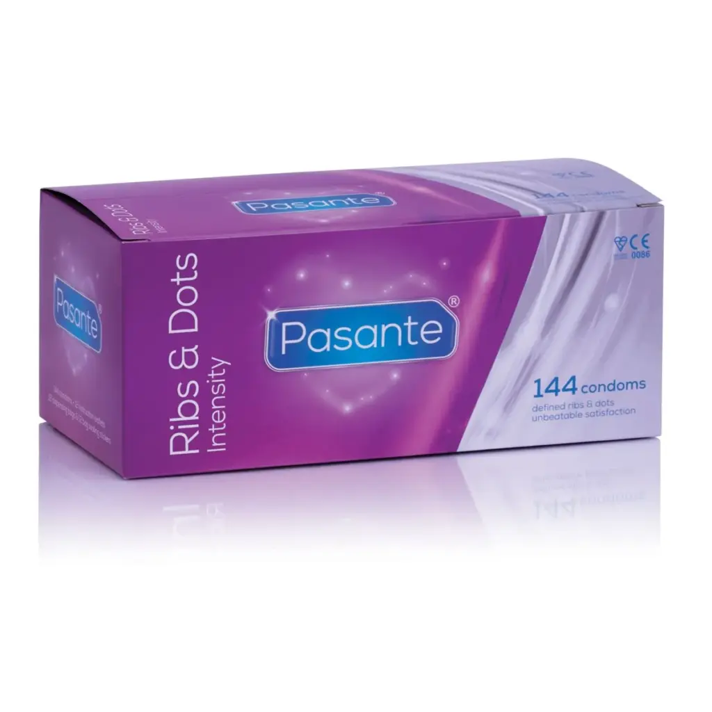 Pasante - Ribs & Dots Intensity Condoms Transparant (144 stuks)