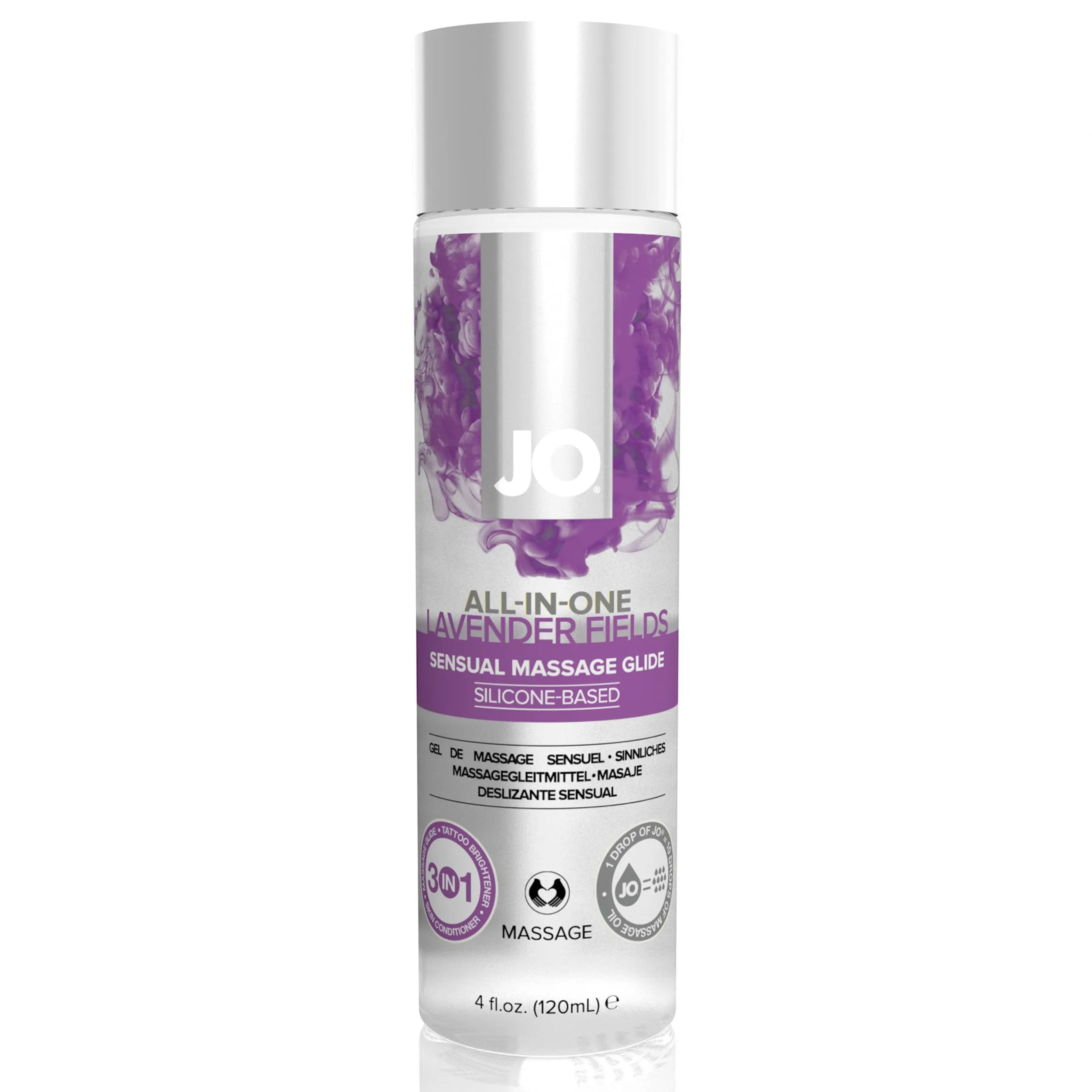 System JO - All-in-One Sensual Massage Glide Lavender Transparant (120 ml)