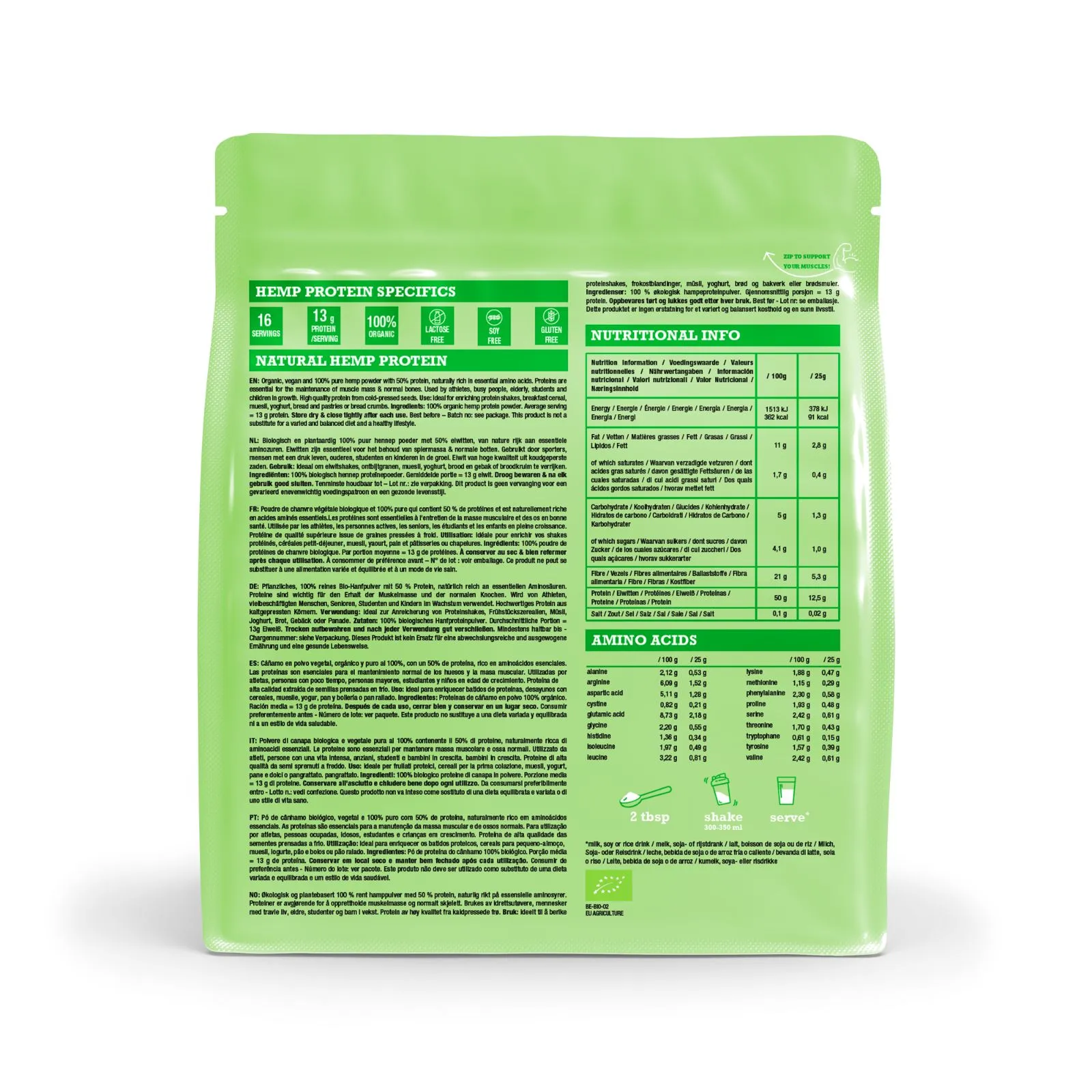 Purasana Plant Protein Hennep Natuurlijk Bio (400 gr)