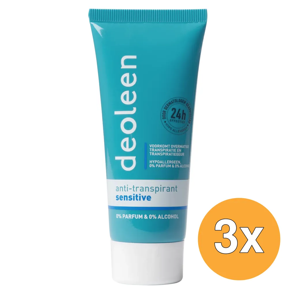 3x Deoleen Anti-transpirant creme sensitive (50 ml)