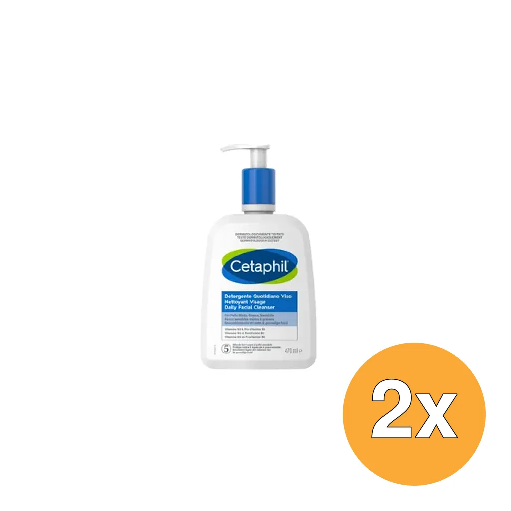 2x Cetaphil Daily facial cleanser (470 ml)