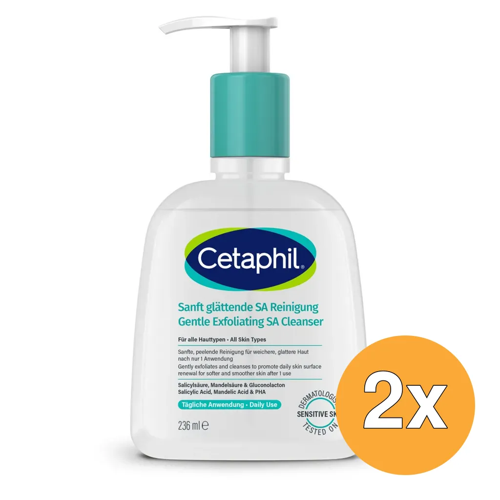 2x Cetaphil Gentle Exfoliating Cleanser (237 ml)