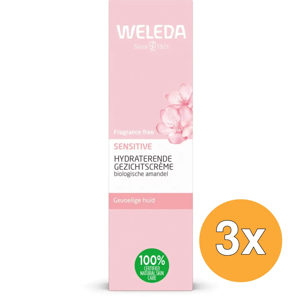 3x Weleda Sensitive Hydraterende Gezichtscreme (30 ml)