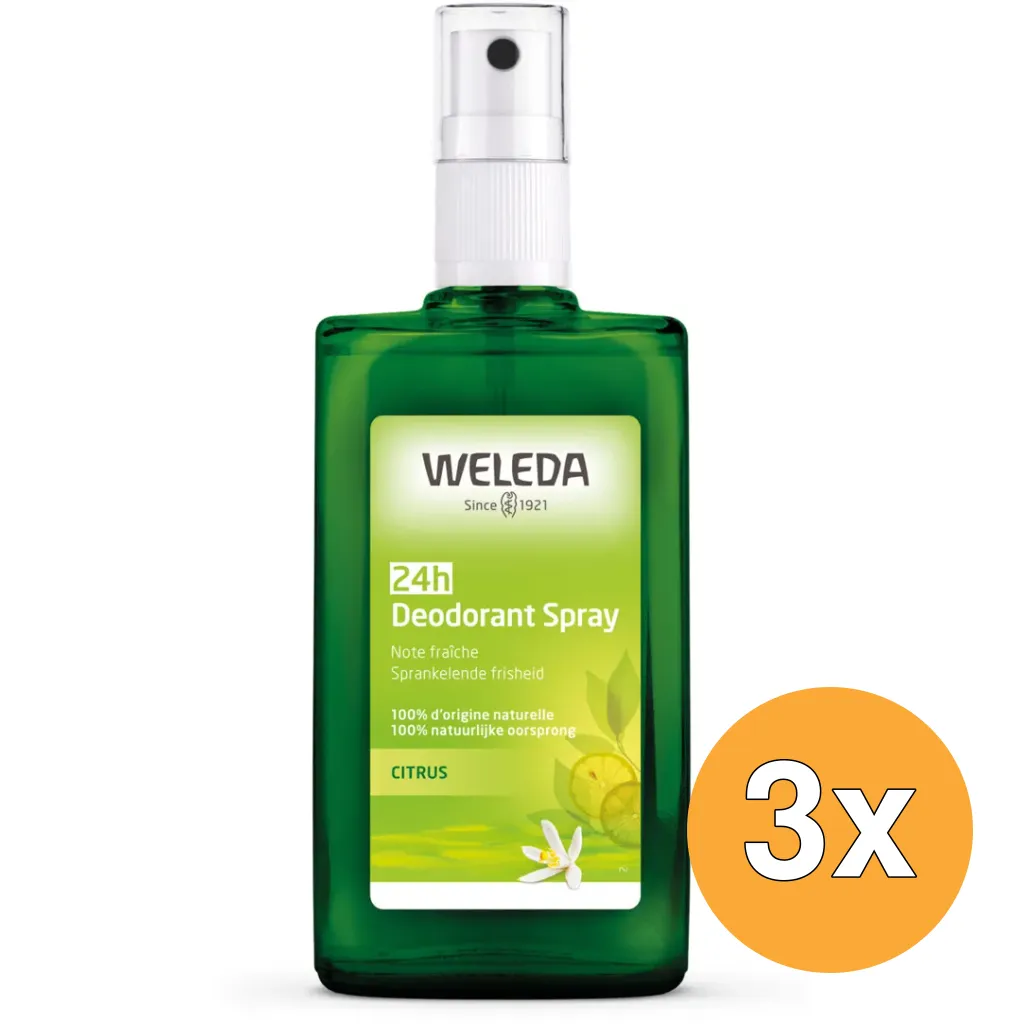 3x WELEDA Citrus deodorant spray (100 ml)