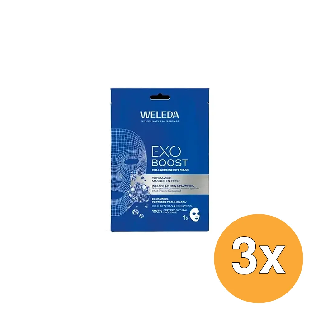 3x Weleda Exo Boost Collagen Sheet Mask (20 ml)