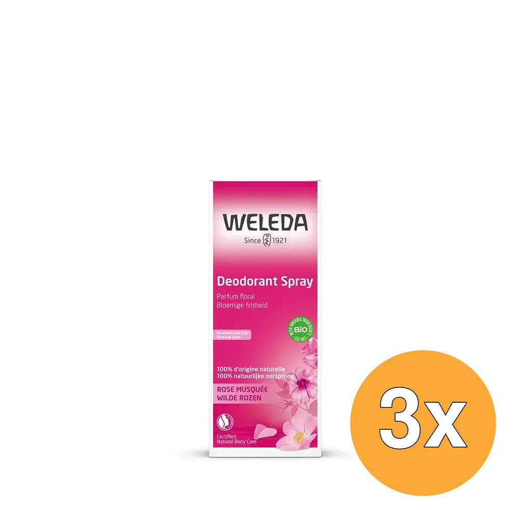 3x WELEDA Wilde rozen deodorant (100 ml)