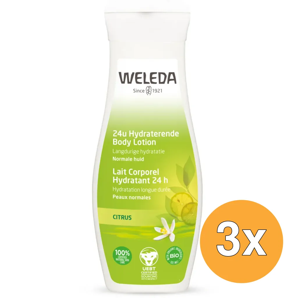 3x WELEDA Citrus 24u hydraterende bodylotion (200 ml)