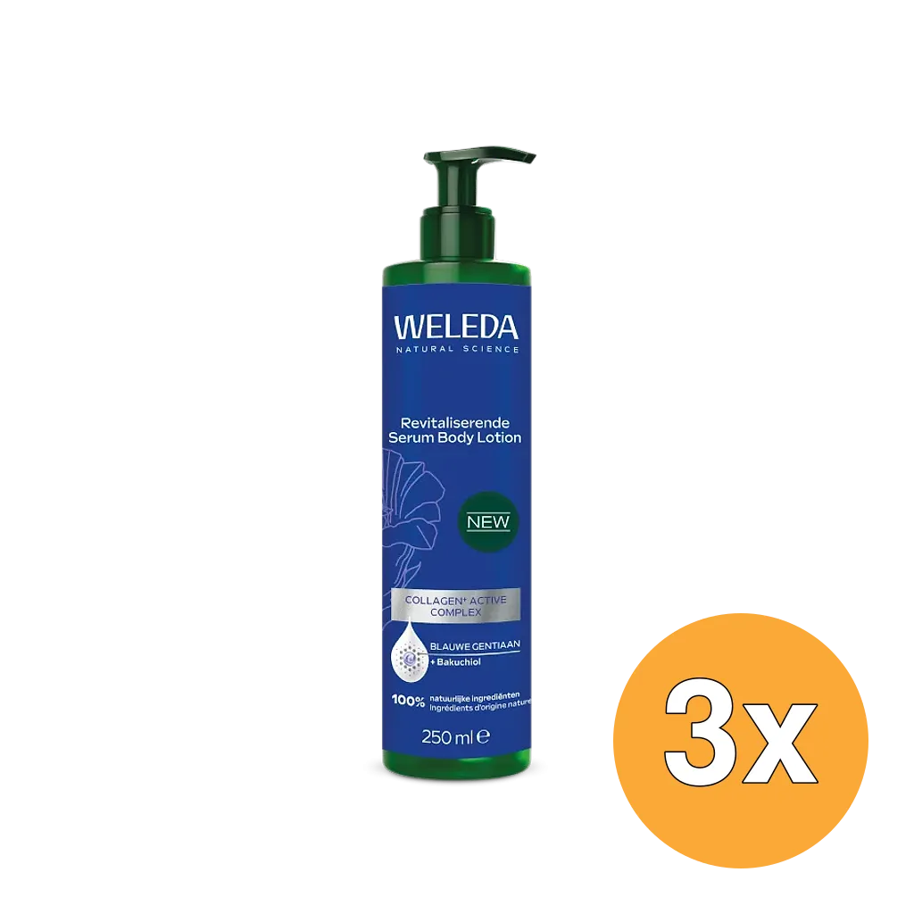 3x WELEDA Revitaliserende Serum Body Lotion Blauwe Gentiaan (250 ml)