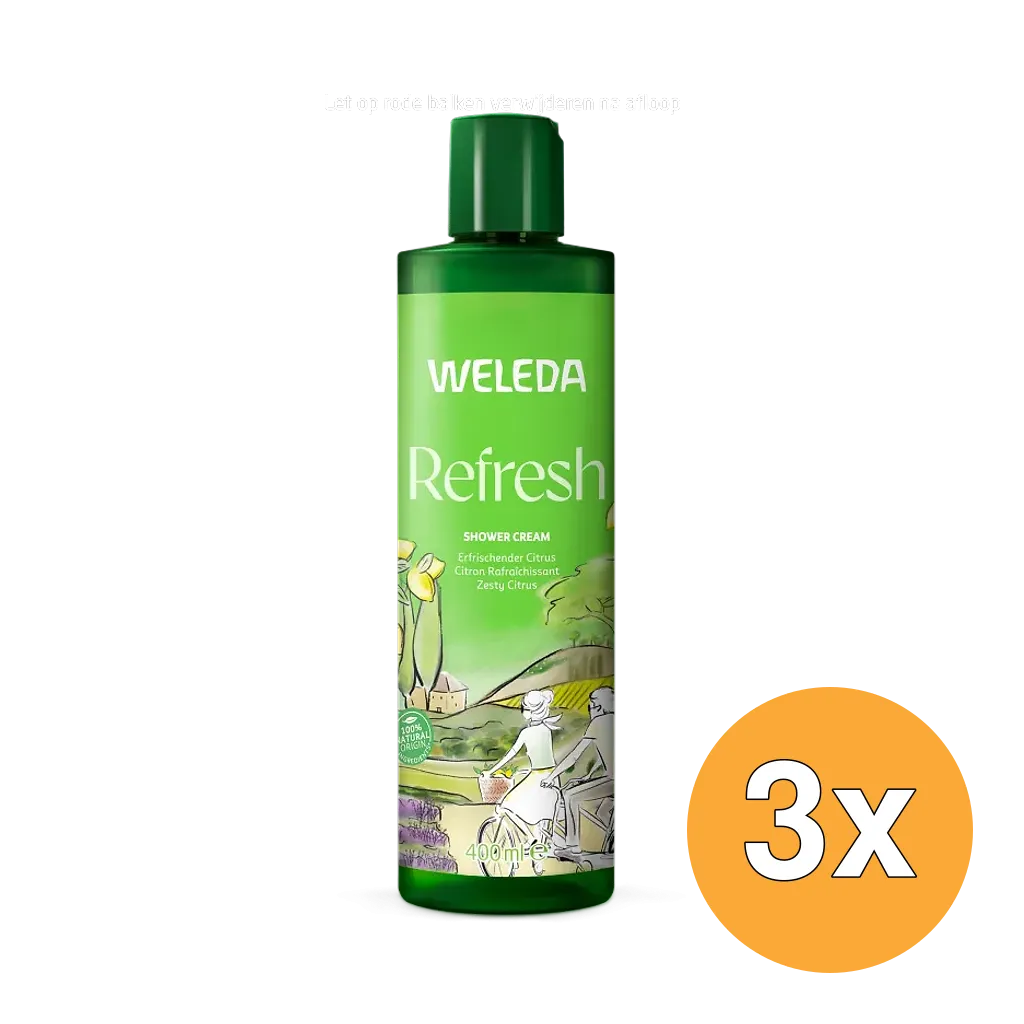 3x Weleda Refresh Douchecreme Citrus (400 ml)