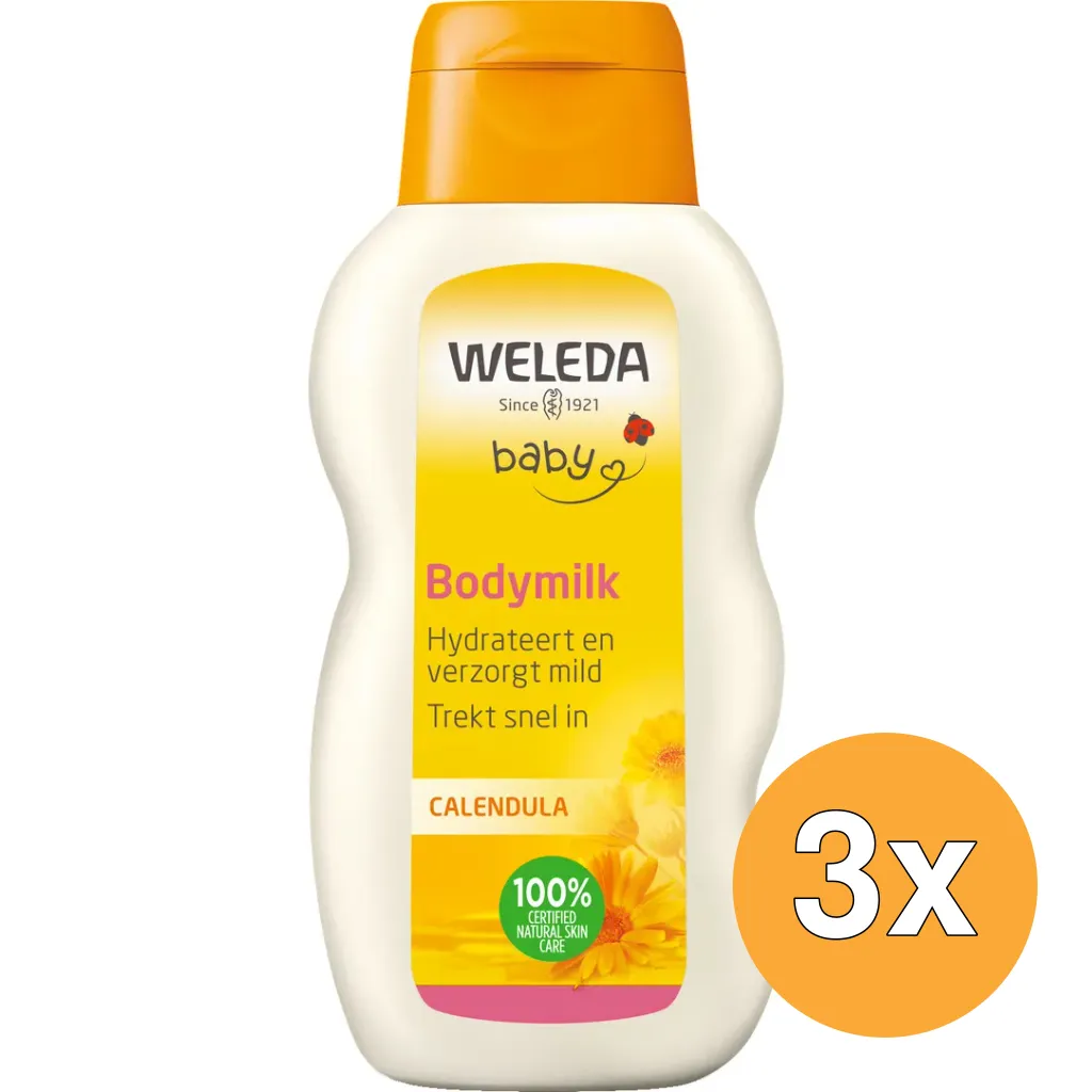 3x WELEDA Calendula baby bodymilk (200 ml)