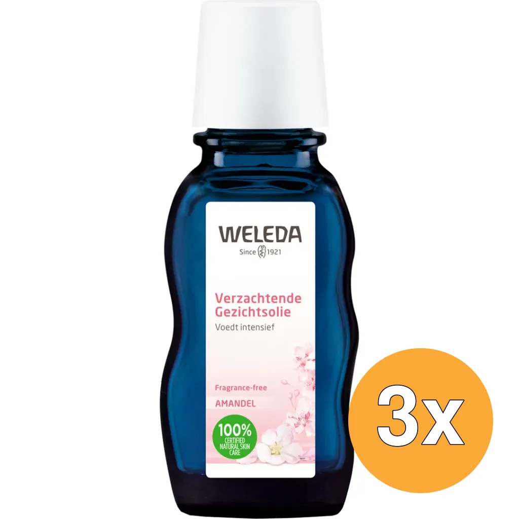 3x WELEDA Amandel verzachtende gezichtsolie (50 ml)