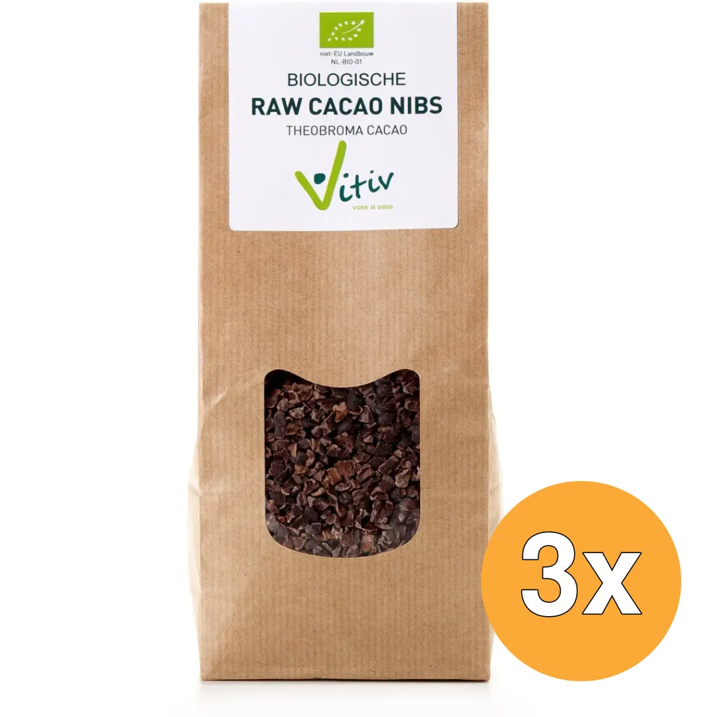 3x Vitiv Cacao Nibs Bio (1000 gr)