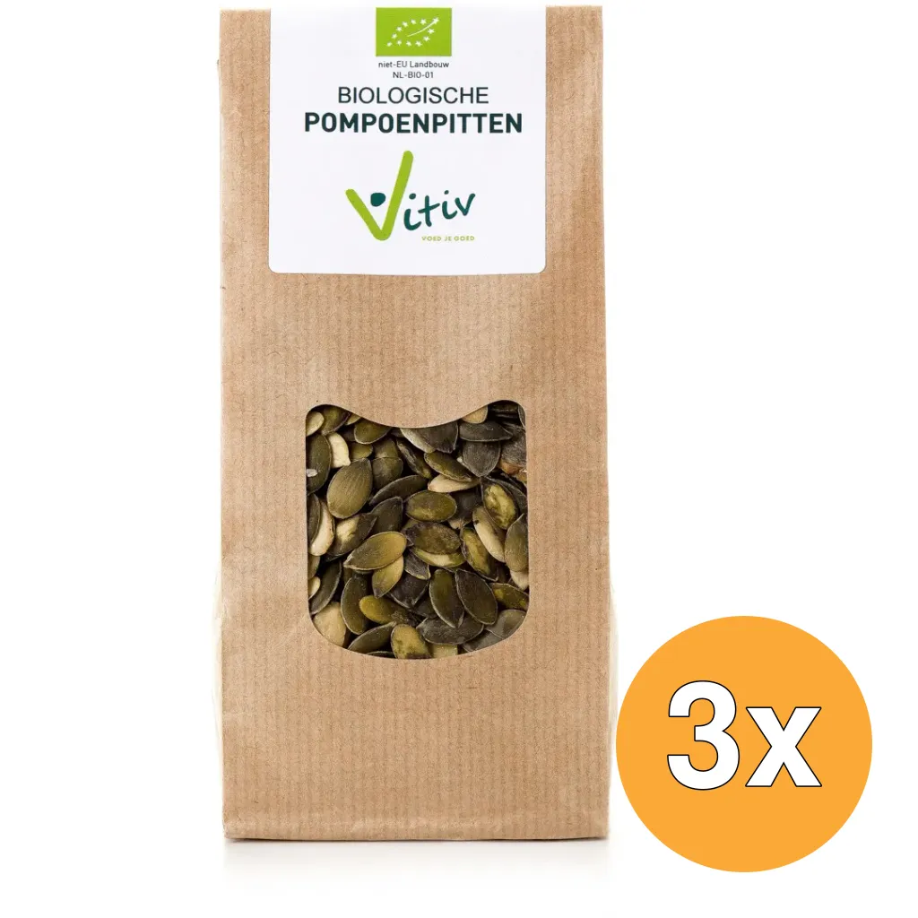 3x Vitiv Pompoenpitten Bio (500 gr)