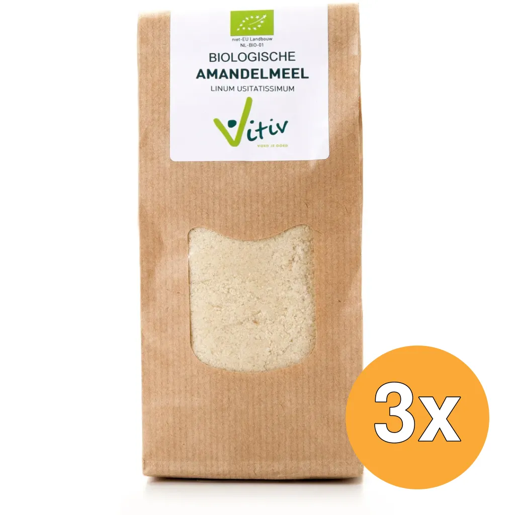 3x Vitiv Amandelmeel Bio (1000 gr)