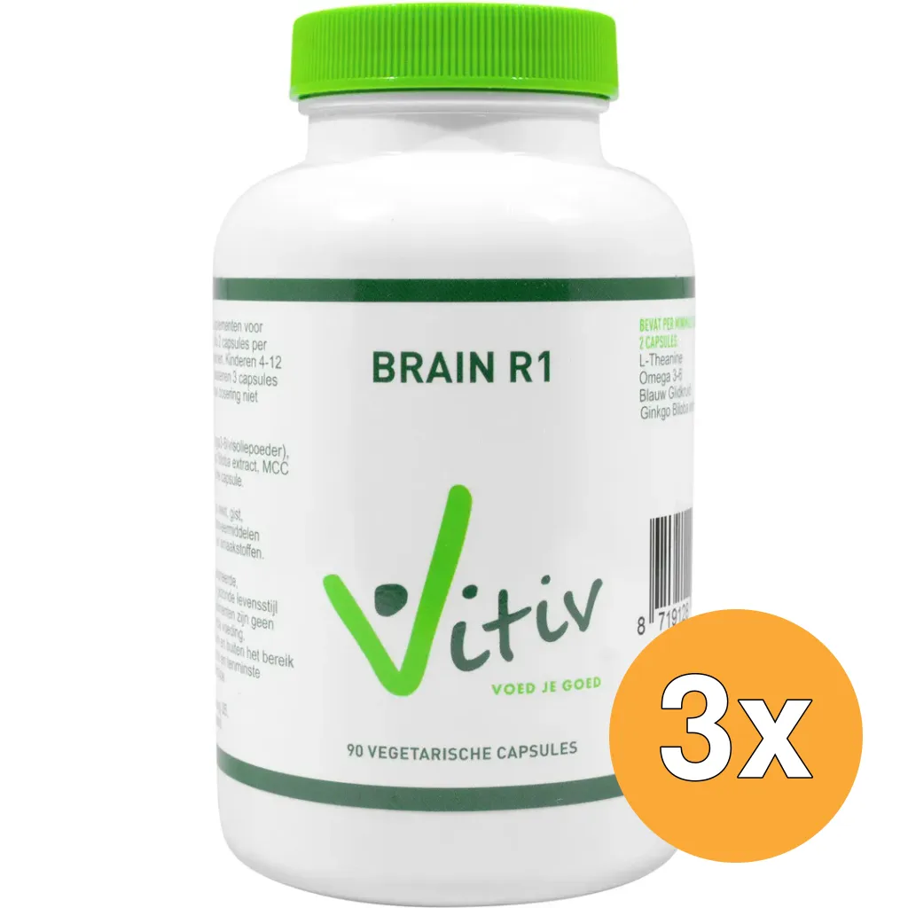3x Vitiv Brain R1 (90 vega capsules)