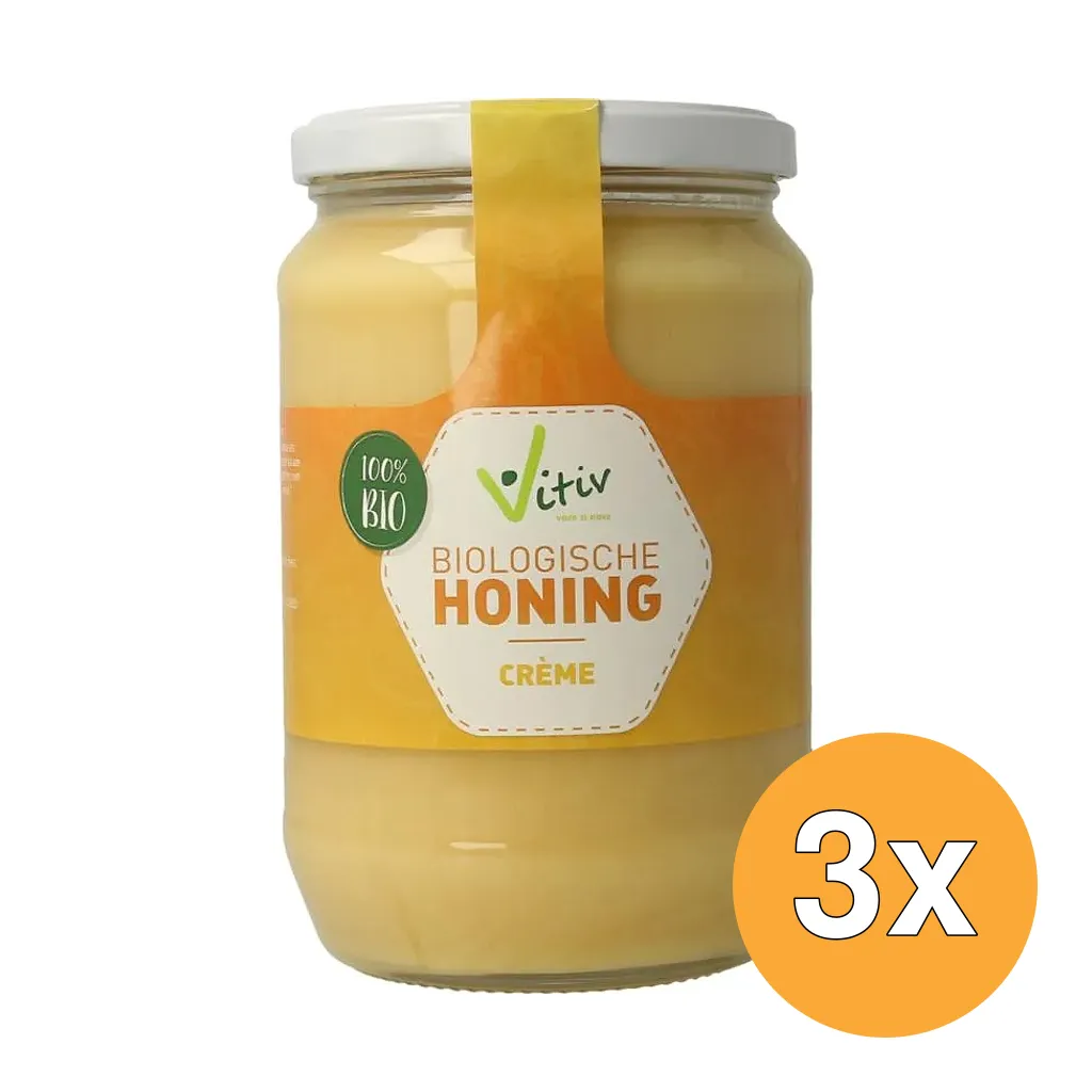 3x Vitiv Honing Creme Biologisch (900 gr)