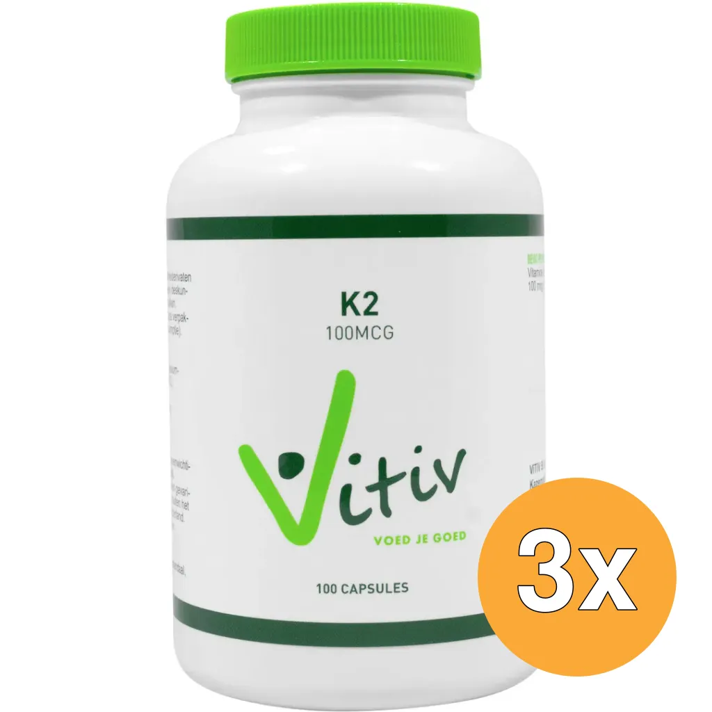 3x Vitiv Vitamine K2 100Mcg (100 capsules)
