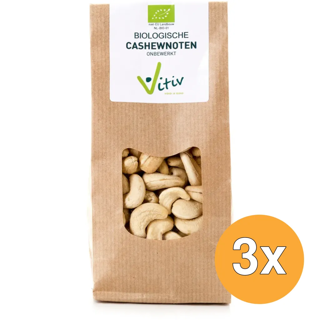 3x Vitiv Cashewnoten Bio (500 gr)