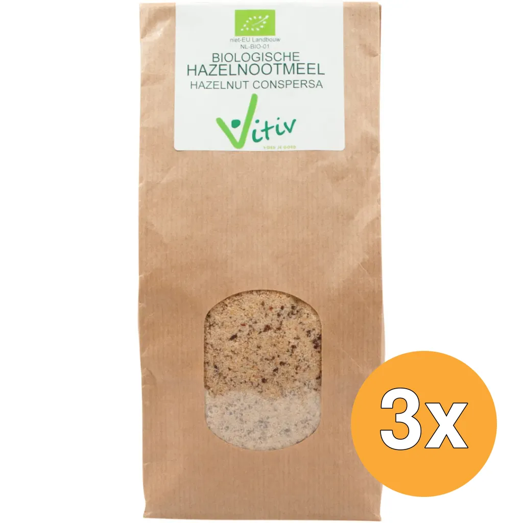 3x Vitiv Hazelnootmeel Bio (500 gr)