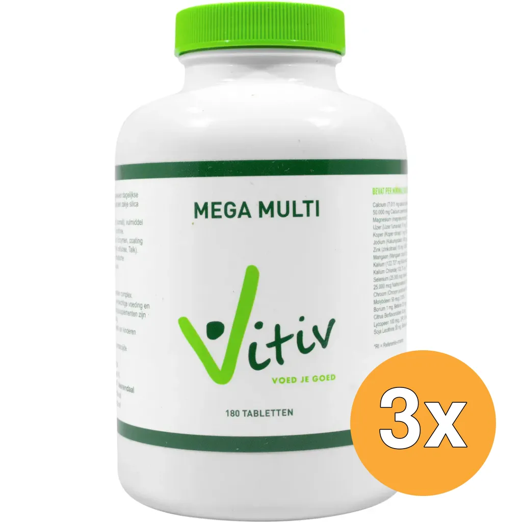 3x Vitiv Mega Multi (180 tabletten)