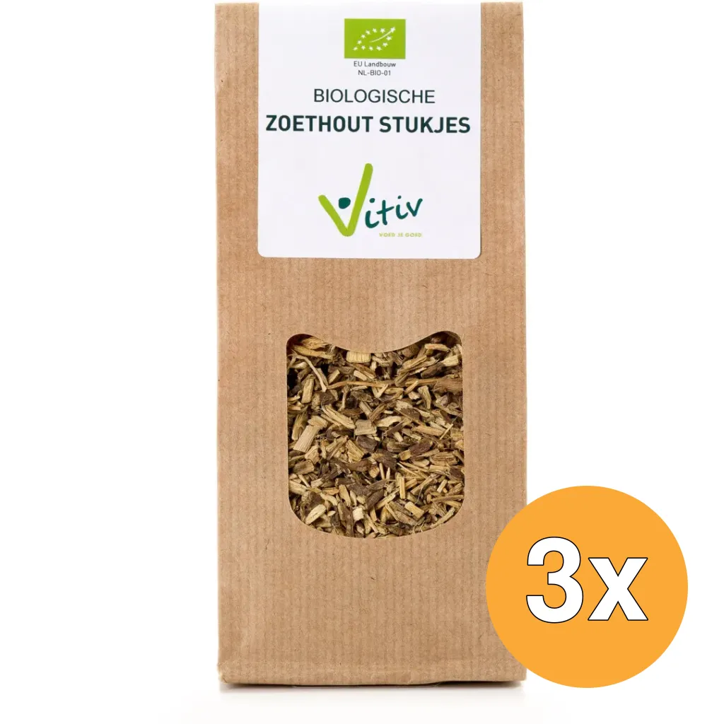 3x Vitiv Zoethoutstukjes Bio (50 gr)
