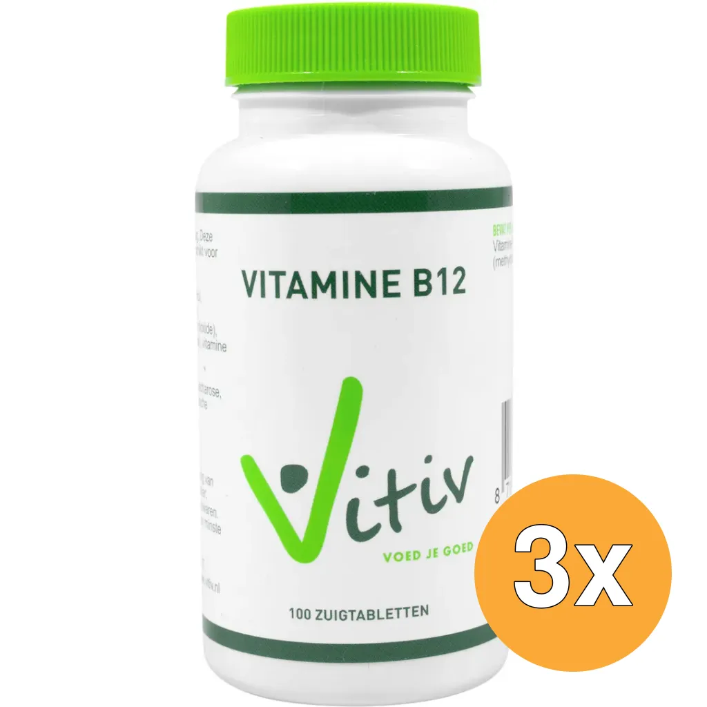 3x Vitiv Vitamine B 12 Methycobalamine (100 zuigtabletten)
