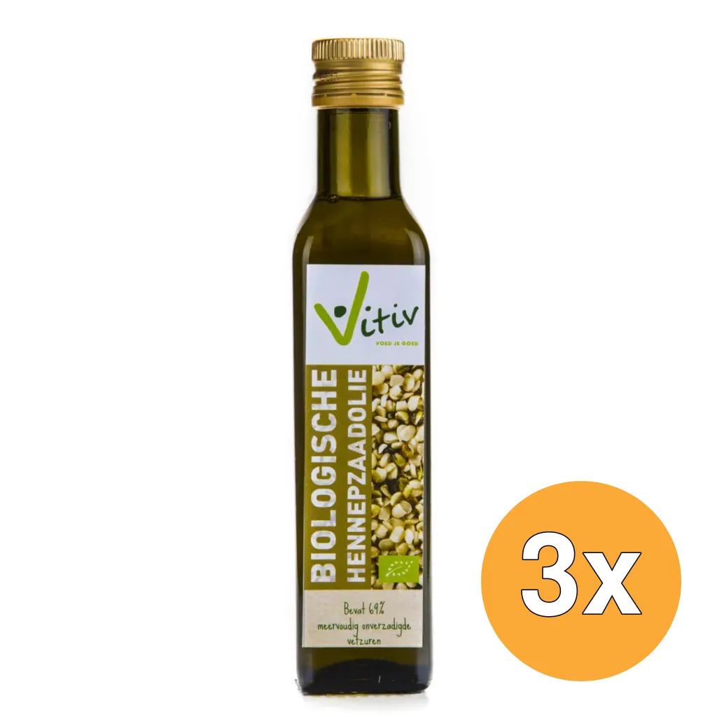 3x Vitiv Hennepzaadolie Bio (250 ml)
