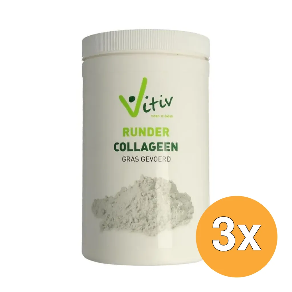 3x Vitiv Runder Collageen Gras Gevoerd (500 gr)