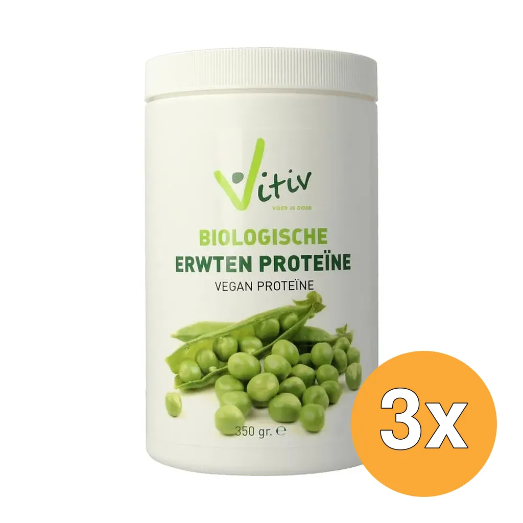 3x Vitiv Erwten Proteine 80% Vegan Bio (350 gr)