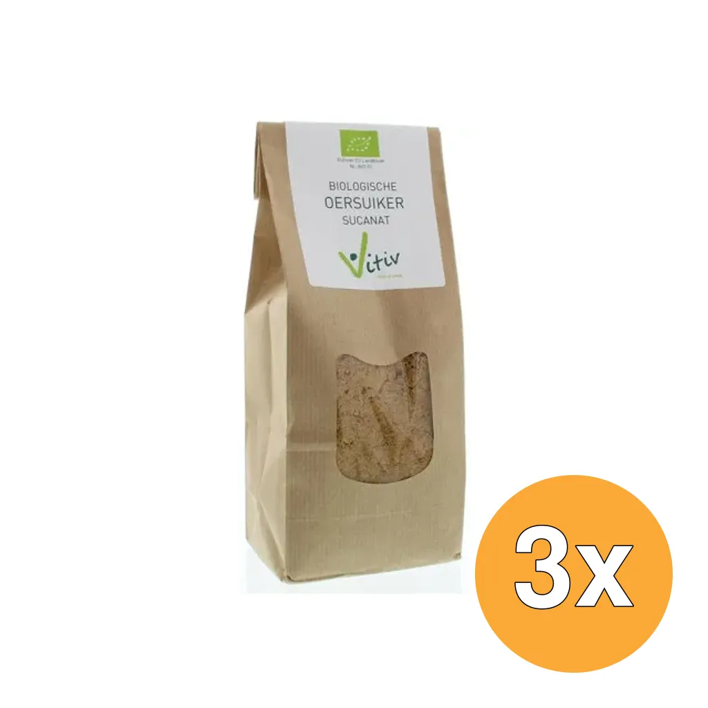 3x Vitiv Oersuiker Sucanat Bio (500 gr)