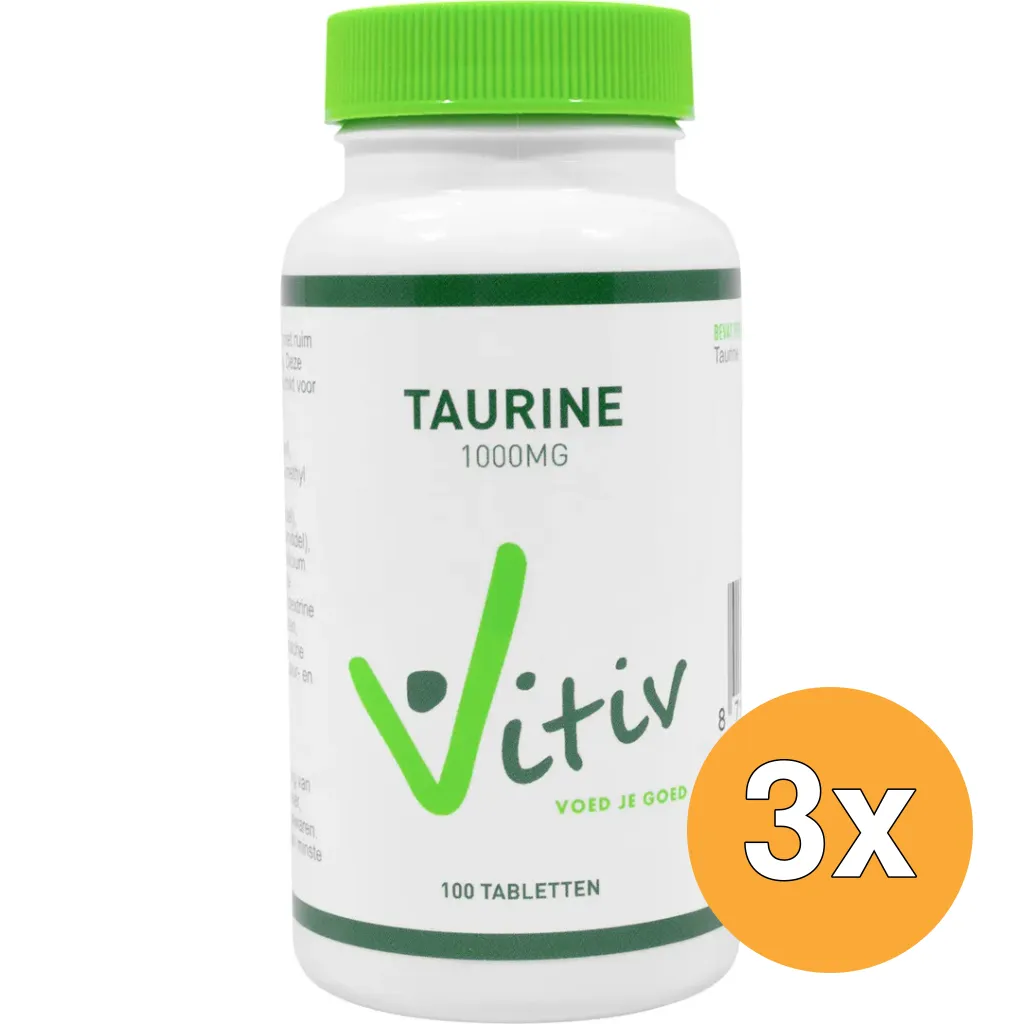 3x Vitiv Taurine 1000Mg (100 tabletten)