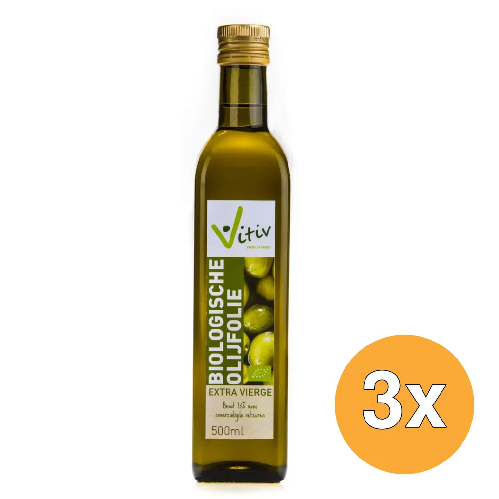 3x Vitiv Olijfolie Spaans Extra Virgin Bio (1000 ml)