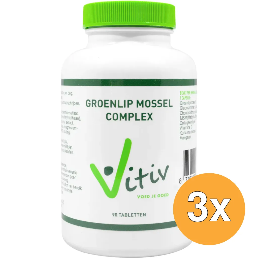 3x Vitivgroenlipmossel Complex (90 tabletten)