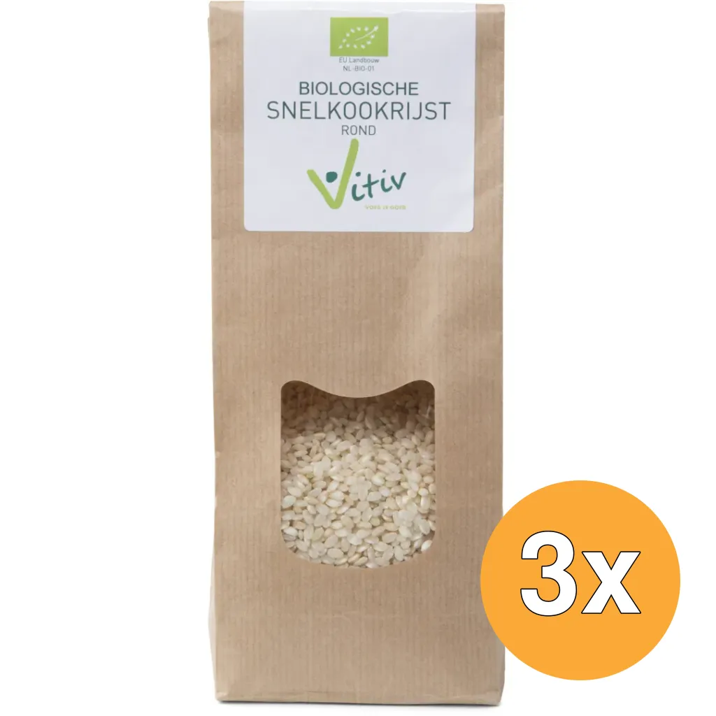 3x Vitiv Snelkookrijst Bio (500 gr)