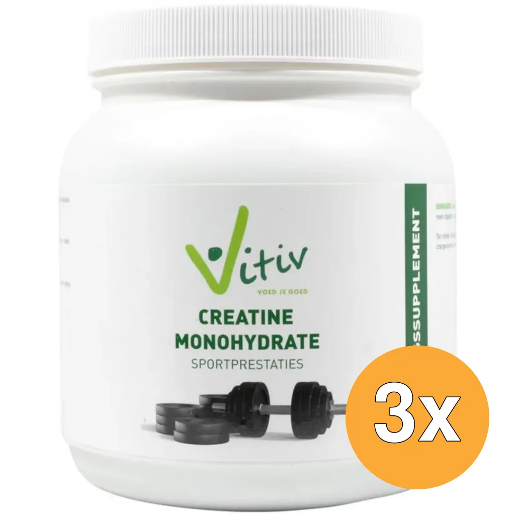 3x Vitiv Creatine Monohydrate 99,9 % (500 gr)