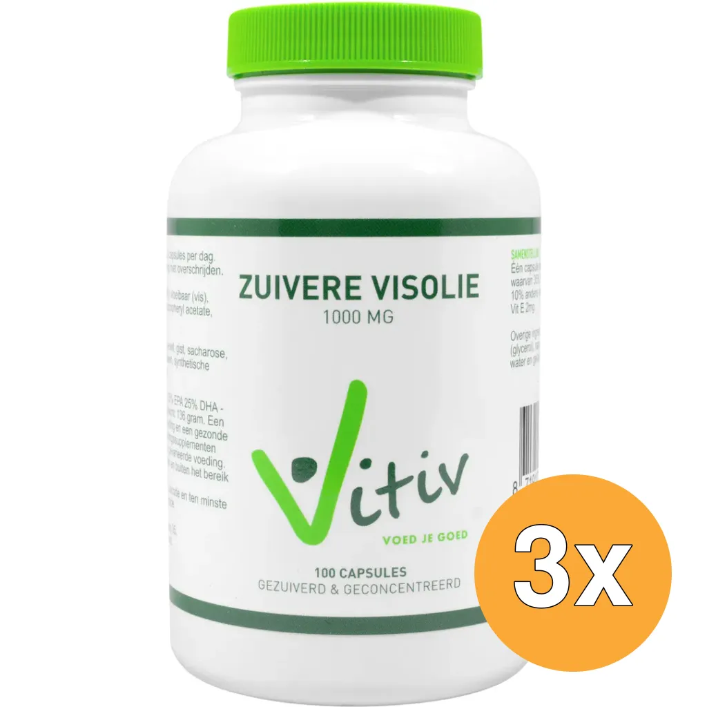 3x Vitiv Zuivere Visolie 500Mg (100 capsules)