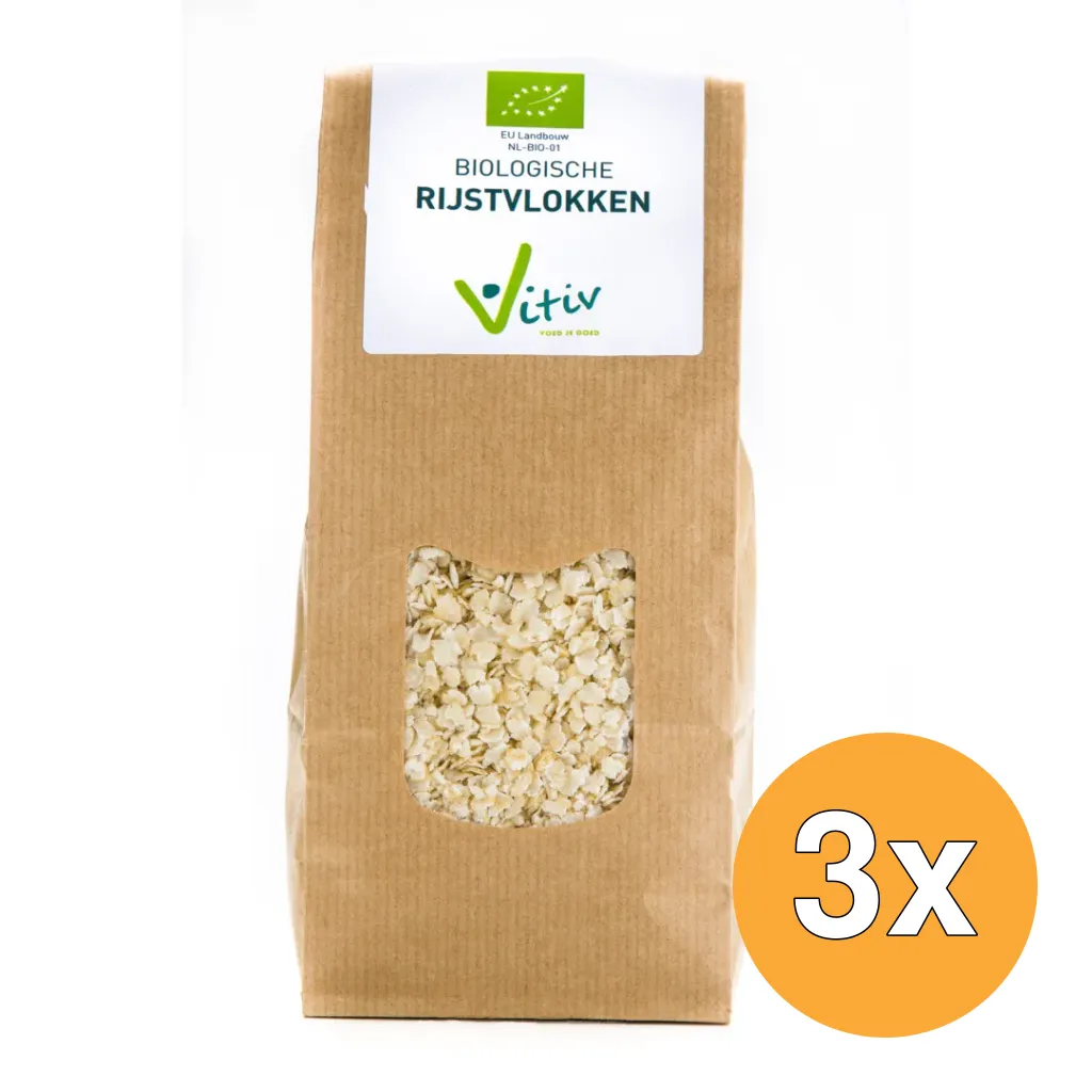 3x Vitiv Rijstvlokken Bio (500 gr)