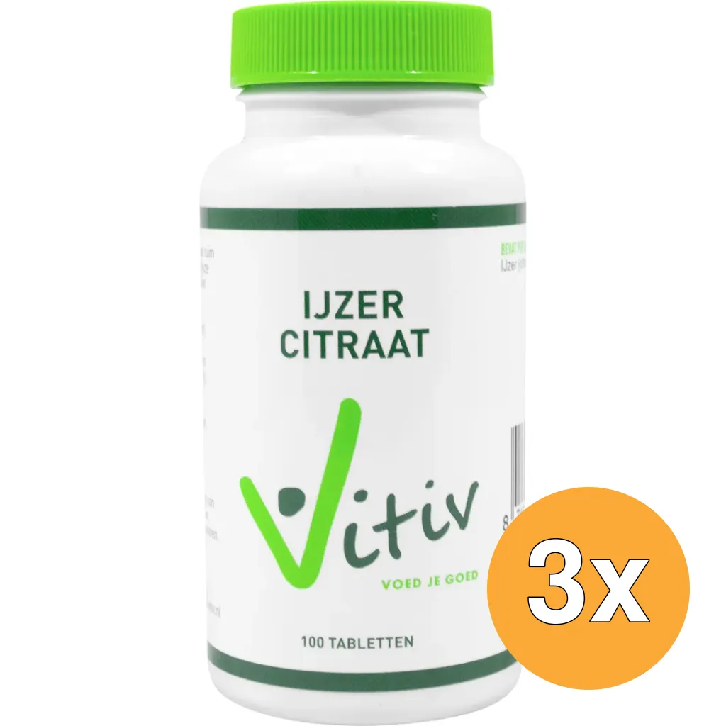 3x Vitiv Ijzer Citraat (100 tabletten)