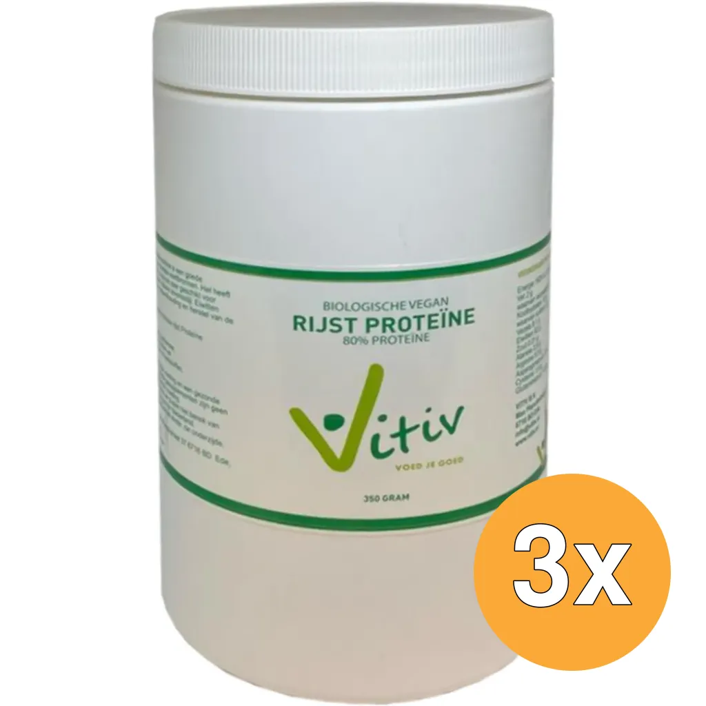 3x Vitiv Rijst Proteine 80% Vegan Bio (350 gr)